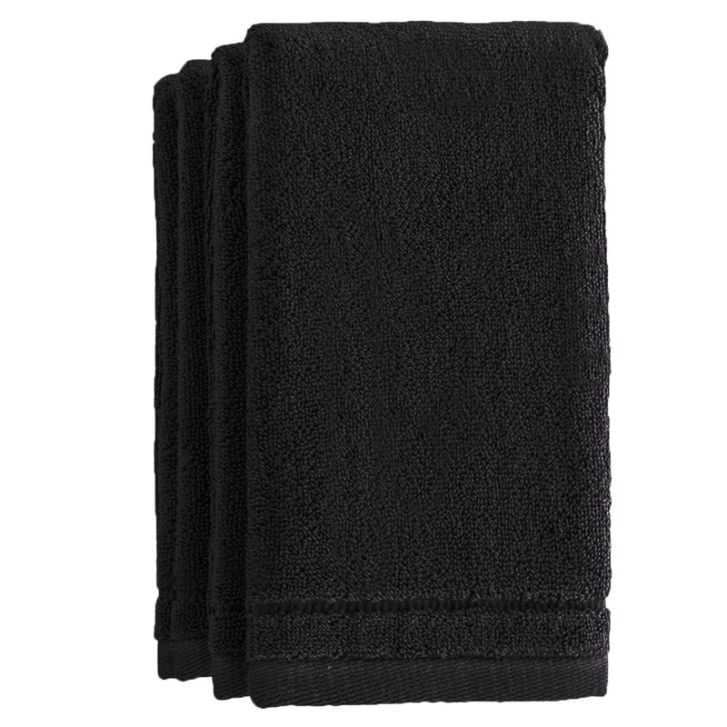 Cotton Fingertip Towels, Black