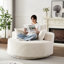Chaise pivotante en mousse de velours côtelé simple de 55 po de hauteur avec mouvement à 360 degrés, couette moderne moelleuse, installation rapide, tissu en fausse fourrure de lapin et rotation du canapé-lit, installation, oreiller