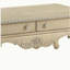 Table basse 2 tiroirs blanc antique avec pieds en cabriole
