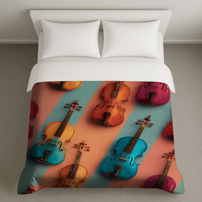Violins Bedding Music Duvet Cover Eclectic