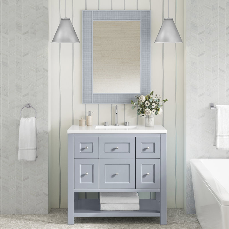 Solene Rectangle Mirror, Serenity Blue