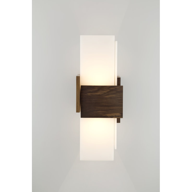 1 - Light LED Flush Mounted Sconce, 2700K, Oiled Walnut