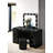 1Pc Glam Contemporary Upholstered Round Swivel Vanity Stool Button Tufted Seat Black-1587562920