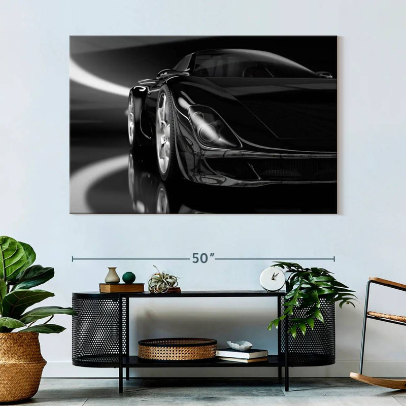 Mehar Pitch Black Sports Car, 34" H x 51" W