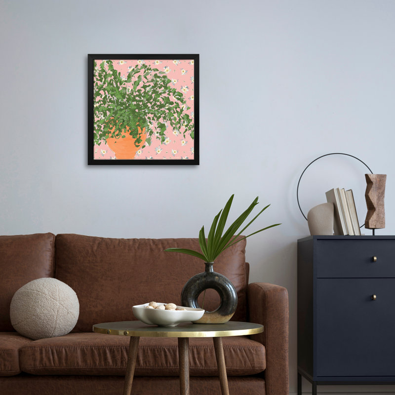 Moody Leaves and Daisies - reproduction d'art mural - affiche de galerie, H 24 po x l 24 po