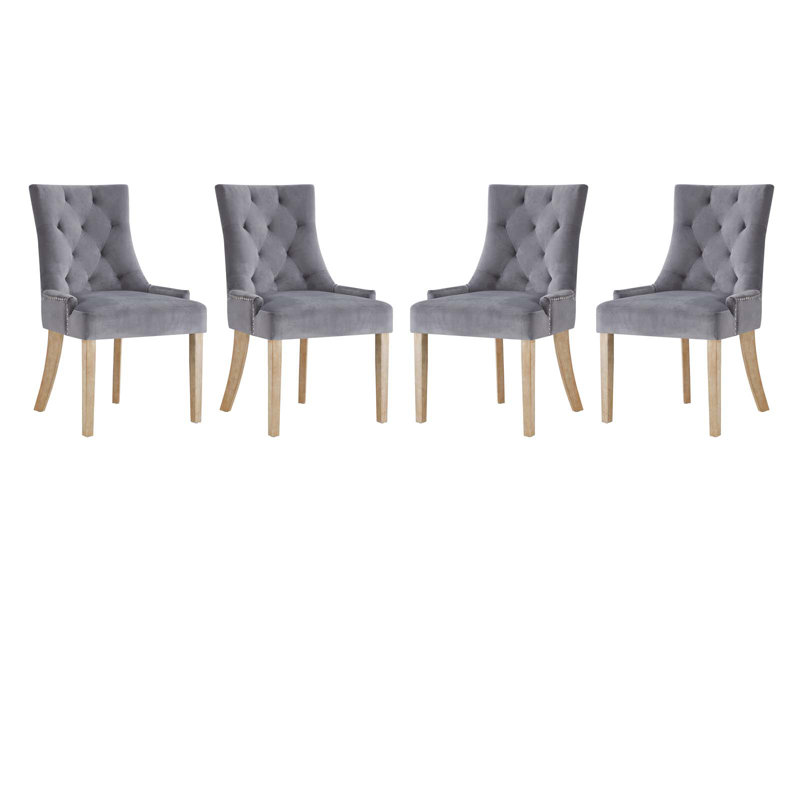 Pose Upholstered Fabric Dining Chair, Gray, 4