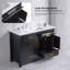 Meuble-lavabo noir 48 po. Armoire de rangement abondante - 4 portes à fermeture douce et 4 tiroirs (à l'exception du lavabo en céramique)