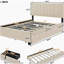 Lit plateforme en fourrure avec 2 tiroirs et 1 double tiroir TG