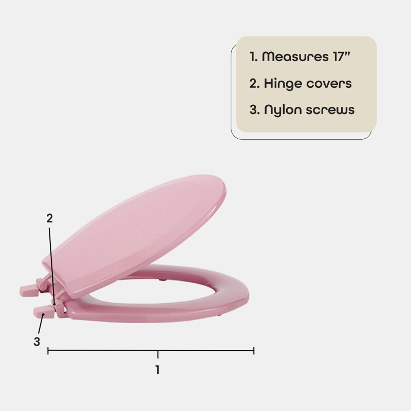 Fantasia Round Wood Standard Toilet Seat, Tea Rose