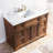 Hardiene 48'' Farmhouse Style Bathroom Single Sink Vanity Set With White White Italian Carrara Marble Countertop & Backsplash, Fully Assembled