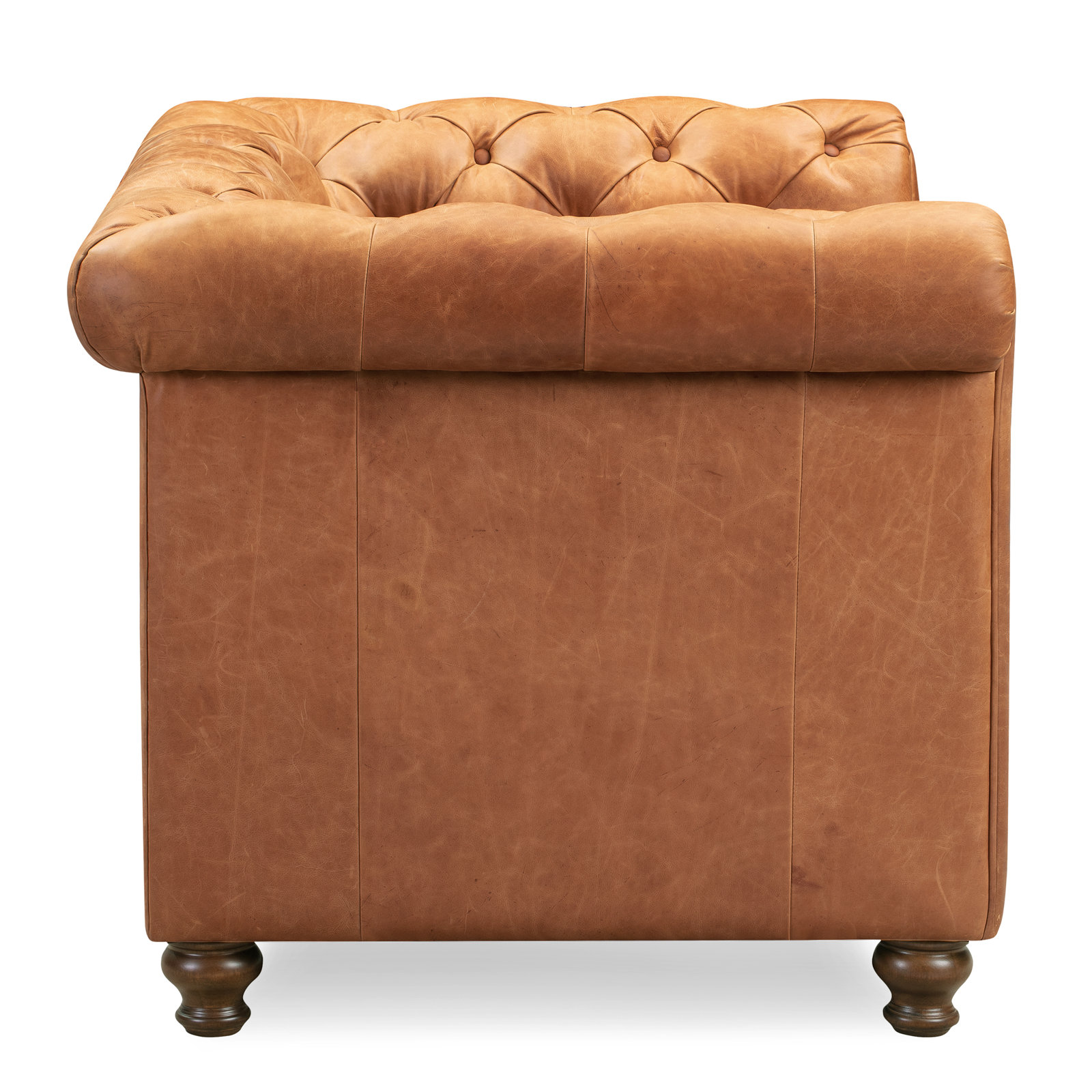 Lyon Genuine Leather Lounge Chair, Cognac Tan