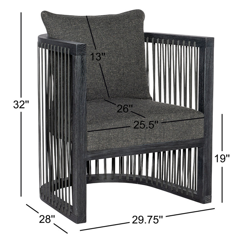 CC Club Chair, Black Linen Blend