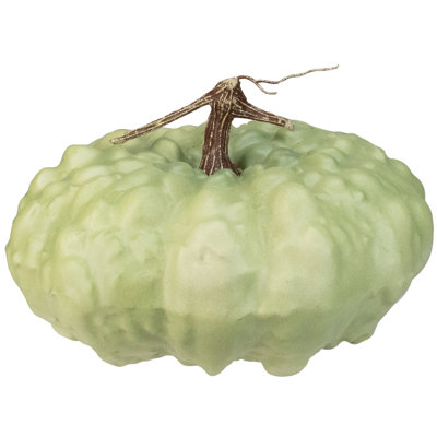 10.5" Textured Light Green Pumpkin Autumn Table Decoration