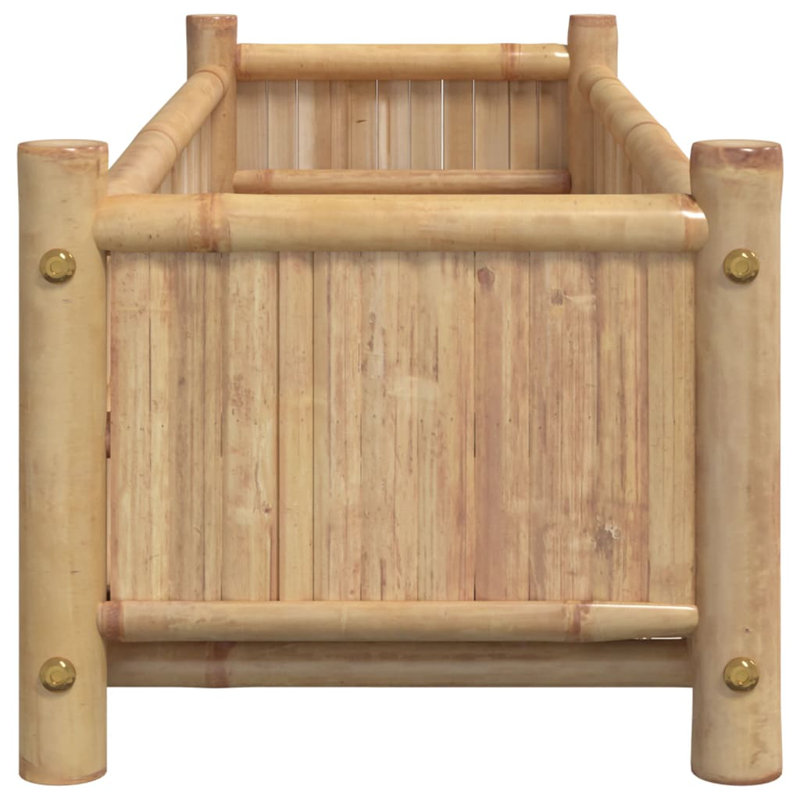  Boîte à fleurs d'extérieur rectangulaire en bambou 100 x 30 x 25 cm, H 9,8 po x l 11,8 po x P 39,4 po
