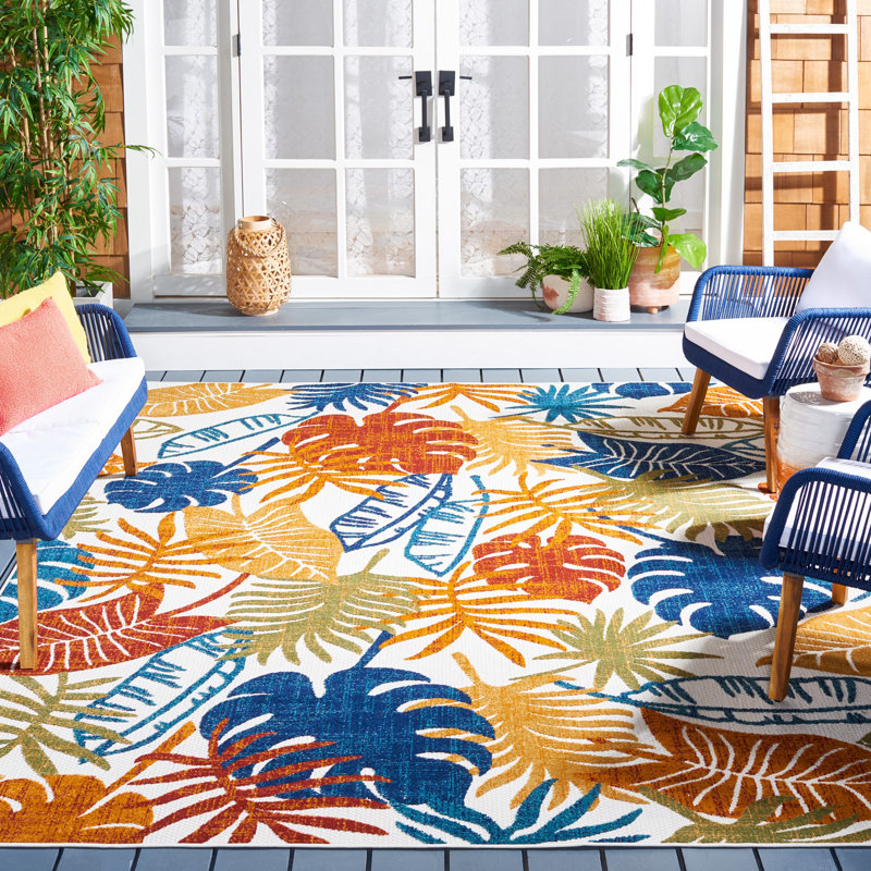 Anakin Performance Floral Indoor/Outdoor Area Rug, Rectangle 8' x 10'