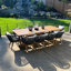 Ensemble repas pour patio en osier pour 10 personnes avec table rectangulaire Braylin