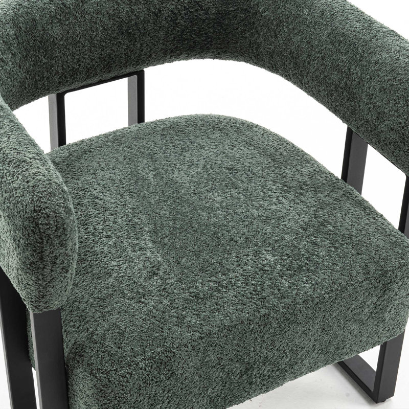 Fauteuil d'appoint à oreilles Macao, Vert foncé