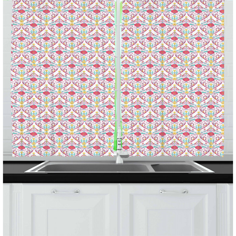 Floral Tailored Kitchen Curtain