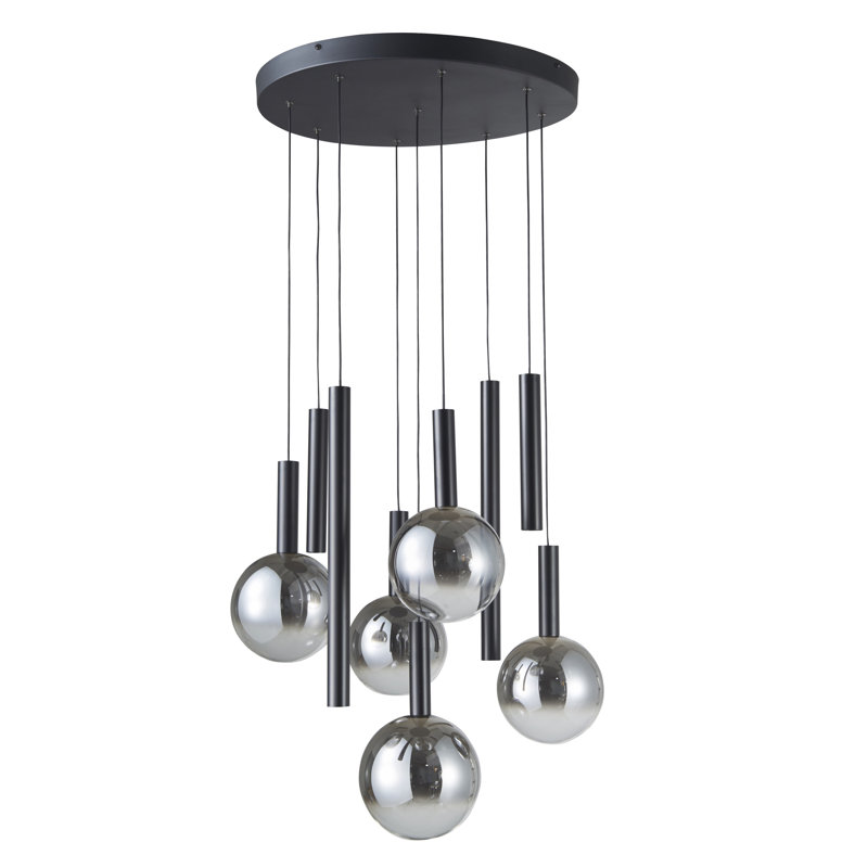 Luminaire suspendu 9 lumières Modella - Noir, 9