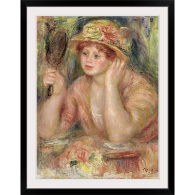«Woman with a Mirror», vers 1915 par Pierre-Auguste Renoir - reproduction d'art