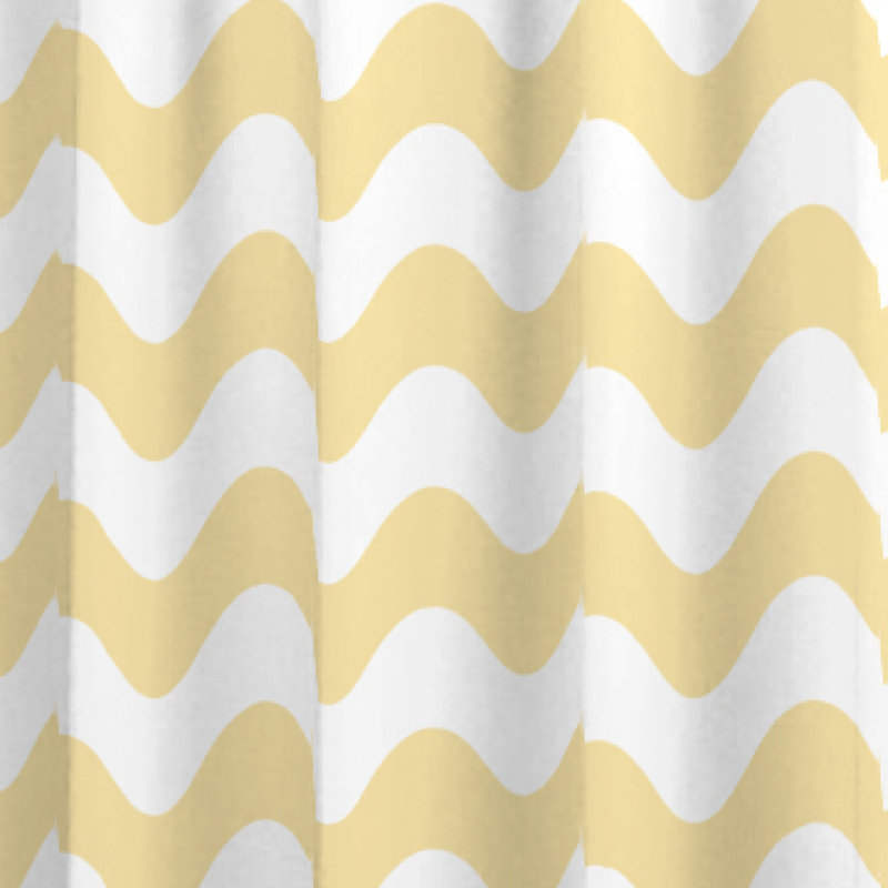 Wavy Chevron Blackout Curtain Single Panel, 42" W x 84" L, Yellow