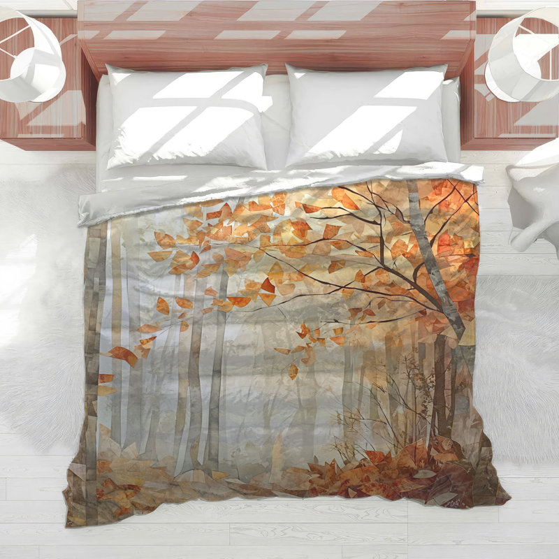 Autumn Forest Scene Comforter, Twin