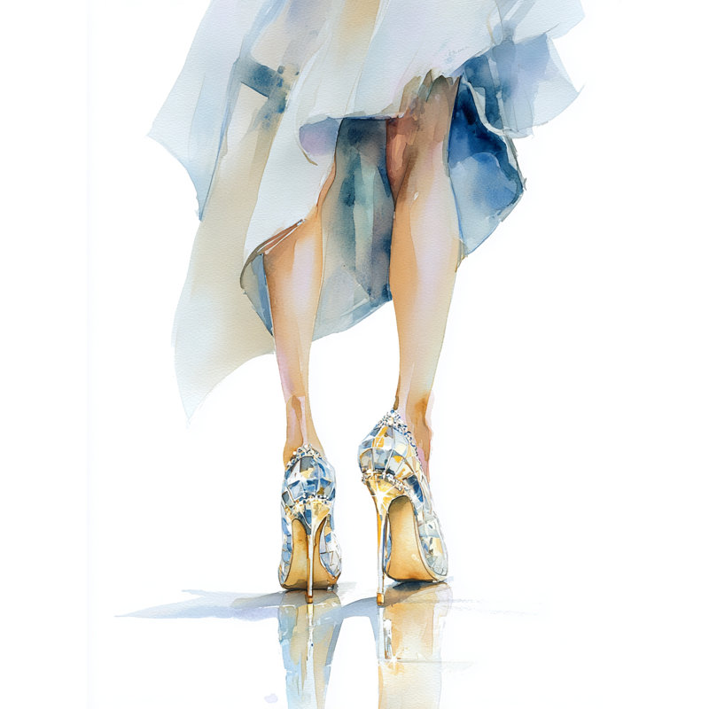 «Crystal Heel Elegance», art mural sur toile tendue