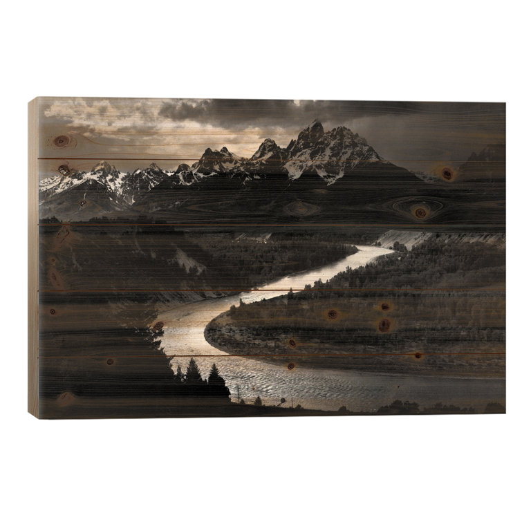Loon Peak® The Tetons - Snake River On Wood by Ansel Adams Print | Wayfair