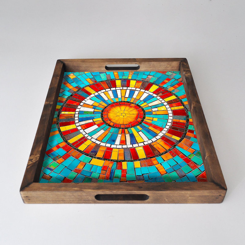 Elegant Solid Wood Tray, 18.9 x 15.0 x 1.6 inches | UV Printed on 0.2-inch Thick MDF | Perfect for Serving, Organizing, and Home Décor | Durable and Stylish Design for Any Occasion