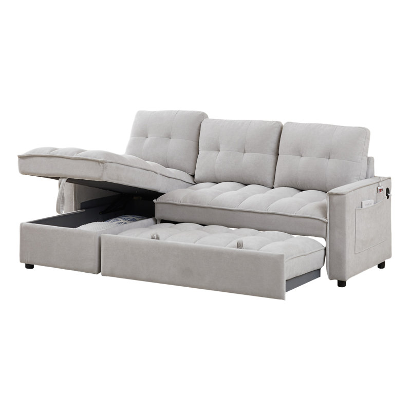 Canapé inclinable MH 78,75 po, Chenille gris pâle