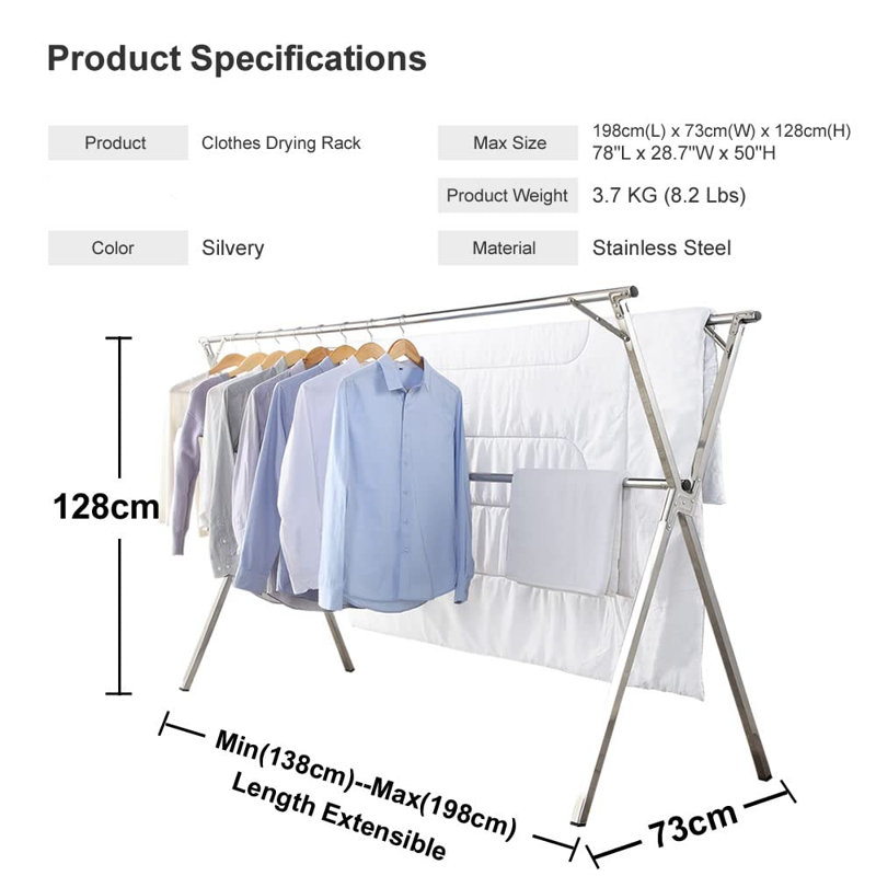Stainless Steel Foldable Standard Drying Rack