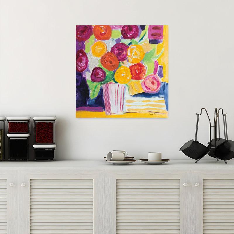 Art contemporain avec cercles abstraits, H 18 po x l 18 po