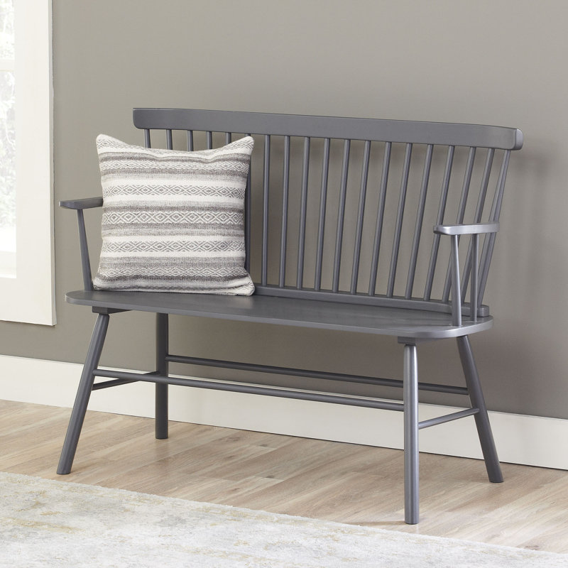 Solid Wood Bench, Grey
