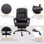 Chaise de bureau de massage à haut dossier avec 6 points de vibration, chaise d'ordinateur inclinable en cuir PU, chaise de bureau ergonomique avec repose-pieds réglable en hauteur et télécommande, noir