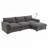 96'' Chenille L-Shape Sectional Sofa,Modern Upholstered 3-seater Sofa with Ottoman for Storage-1029998857