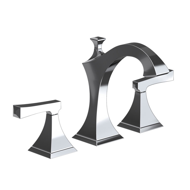 Joffrey Widespread Bathroom Faucet with Drain Assembly, Midnight Chrome