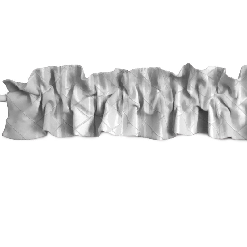Pintuck Tailored Window Valance, 58"W x 5"L, White