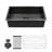 33" Gunmetal  Kitchen Sink - 33"X 19"X 10" Undermount Singel Bowl Kitchen Basin 16 Gauge Stainless Steel With 10 Inch Deep