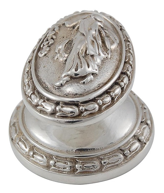Sforza Oval Knob, Polished Nickel