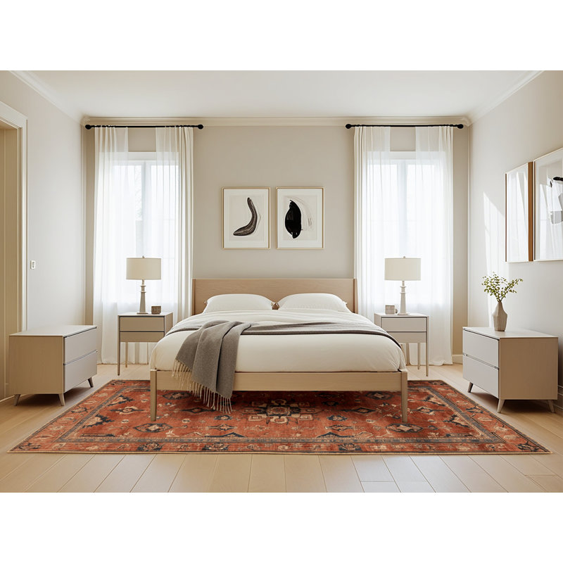 Tapis brun lavable à la machine, Rectangle de 5 pi x 8 pi