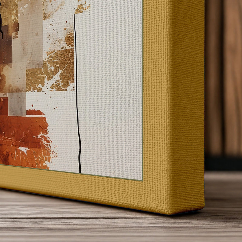 Warm Abstractions Abstract - Wrapped Canvas, 30x20 - 76.2 x 50.8 cm, Ochre Border