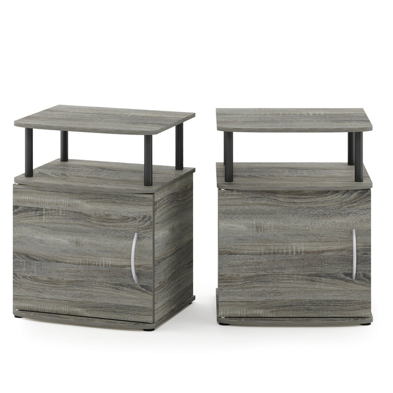 Ouest Side Table with Storage, French Oak Grey/Black