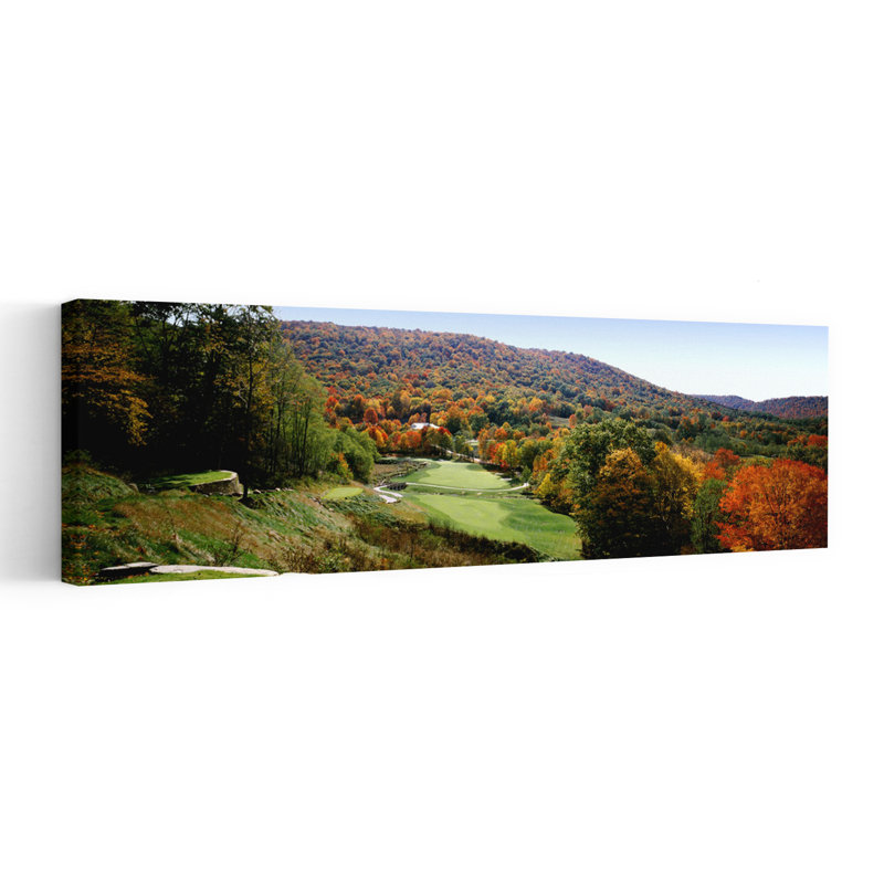 Parcours de golf sur une colline, terrain de golf de Hawthorne Valley, salon, Ohio, États-Unis, paysage contemporain abstrait, art mural
