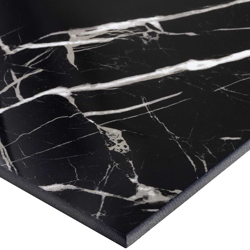 Marble Tech 24x24 Polished Nero Marquina Look Porcelain Tile