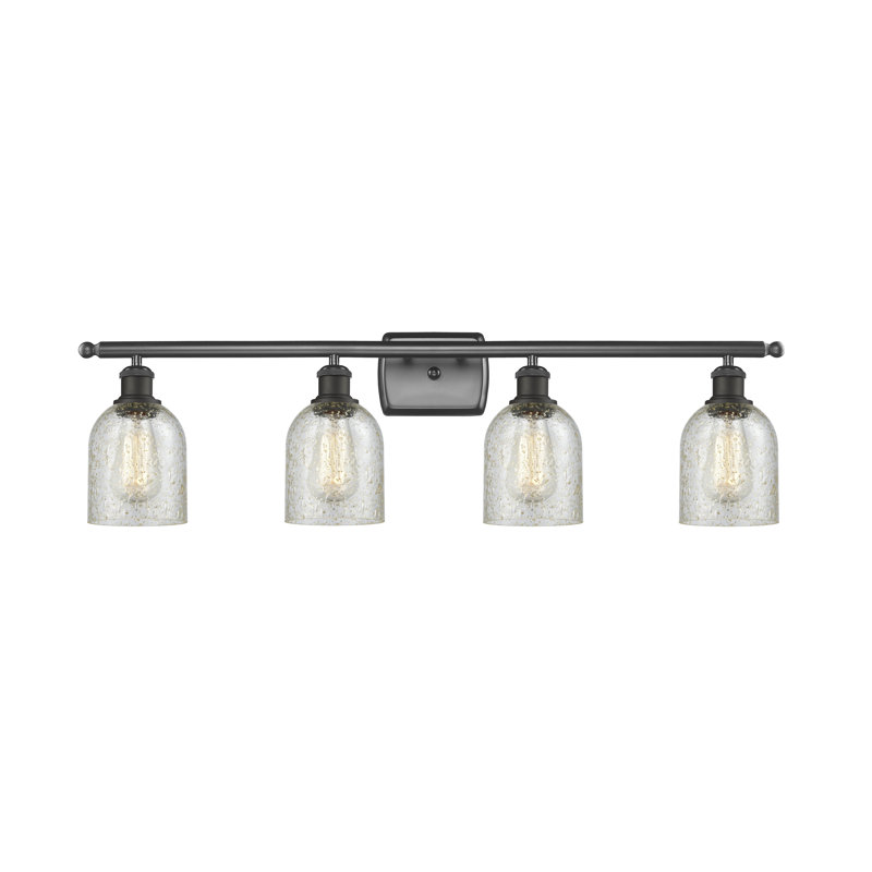 Éclairage de salle de bain à intensité variable 4 lumières Vella, Mica, Bronze huilé, Ampoule non incluse