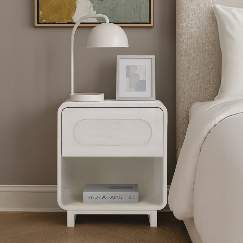 Table de chevet 1 tiroir Tenley, Blanc