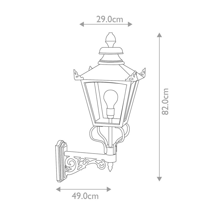 Verbrande Black 80cm H Outdoor Wall Lantern