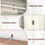 Bibliothèque à 5 niveaux avec bibliothèque réglable de 72 po avec portes et armoire de rangement-689095104