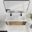 Meuble-lavabo mural moderne avec lavabo double, portes à fermeture douce et surface en mélamine durable pour un rangement et un style améliorés