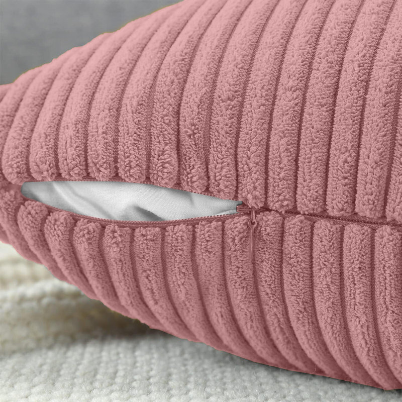 Striped Square Cushion, Light Pink